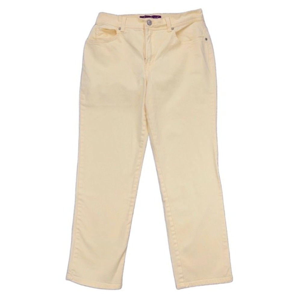 Gloria Vanderbilt Amanda Pants Women's Size 10 W30xL28 Light Yellow 5-Pockets